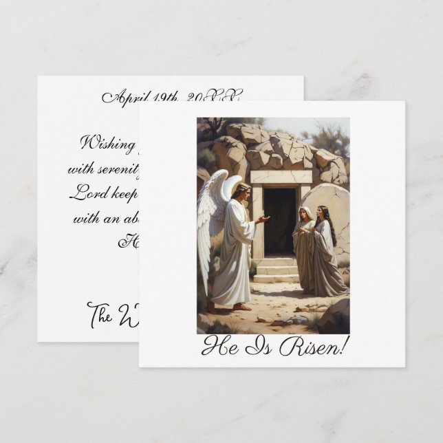  Angel Announce The Resurrection   Greetings Card (Front/Back)