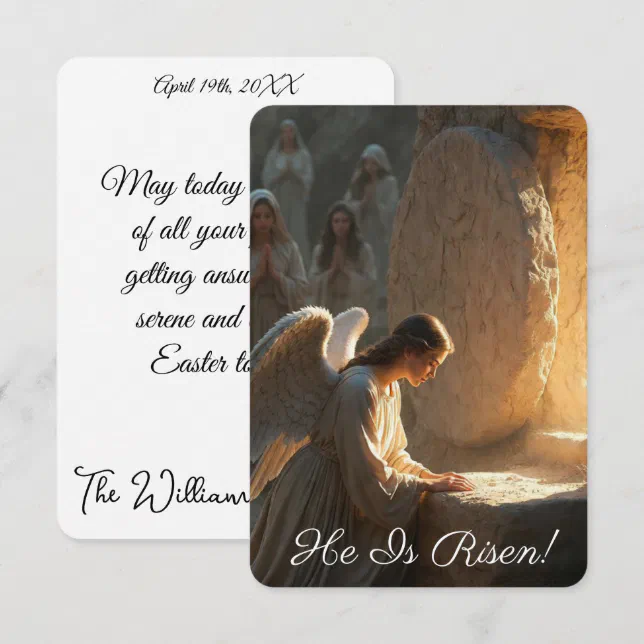 Angel Announcing Resurrection Image Greetings Card | Zazzle