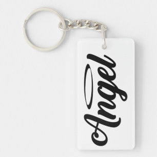 Angel Art Cool Text Graphic Word Text Art Cute Ang Keychain