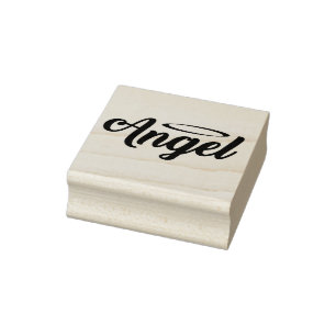 Angel Art Cool Text Graphic Word Text Art Cute Ang Rubber Stamp
