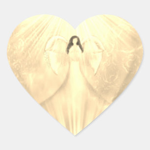 Angel Art Yellow Archangel Uriel Praying Stickers