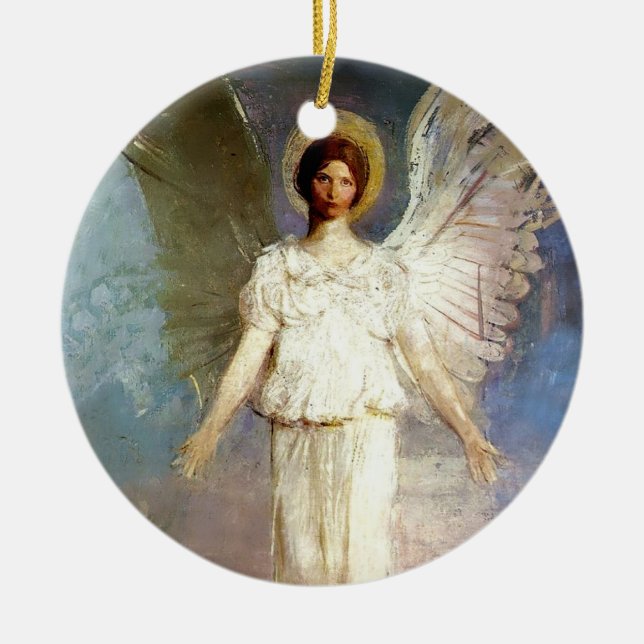“Angel at Noon” by Abbott Thayer Ceramic Ornament (Front)