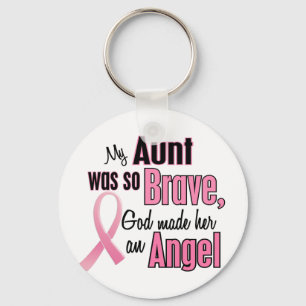 Angel AUNT Breast Cancer T-Shirts & Apparel Keychain