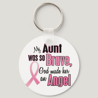 Angel AUNT Breast Cancer T-Shirts & Apparel Keychain