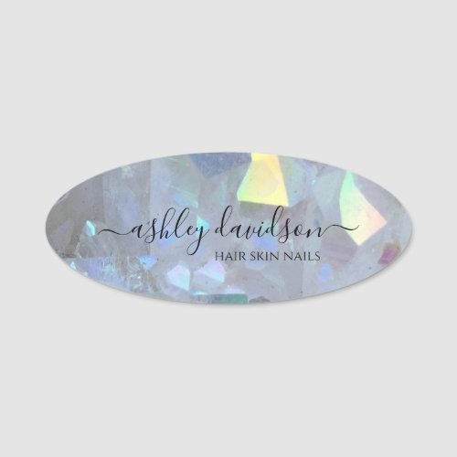 Angel Aura Quartz Business Professional Name Tag