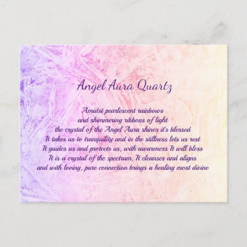 Angel Aura Quartz crystal design Postcard