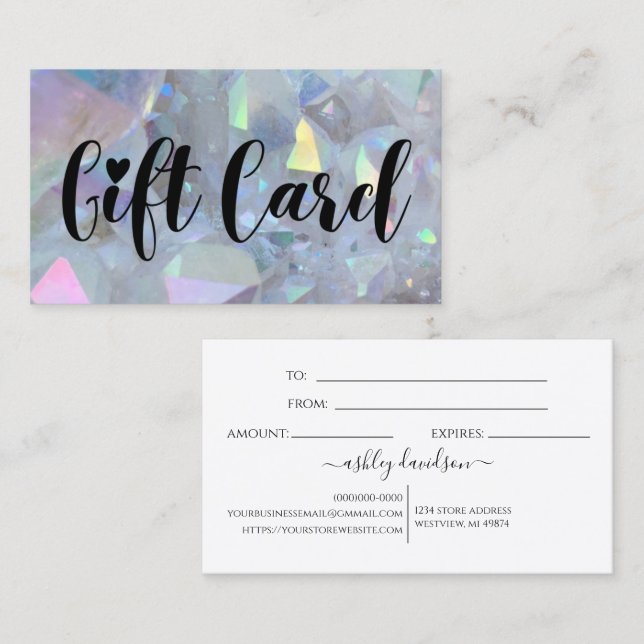 Angel Aura Quartz Crystal Store Gift Cards (Front/Back)