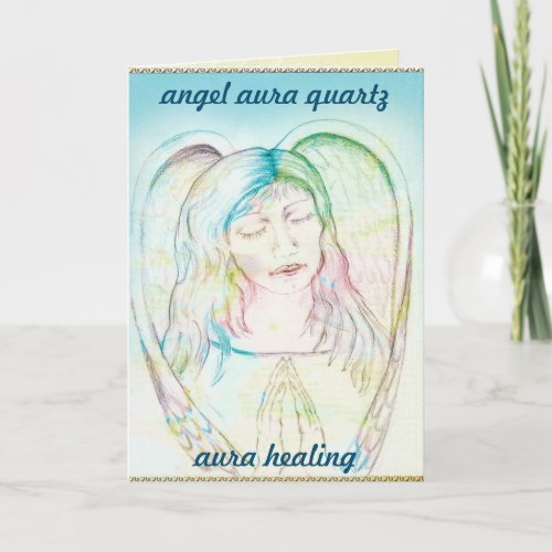Angel aura quartz greetings card