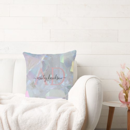 Angel Aura Quartz  Monogram Crystal Pillow