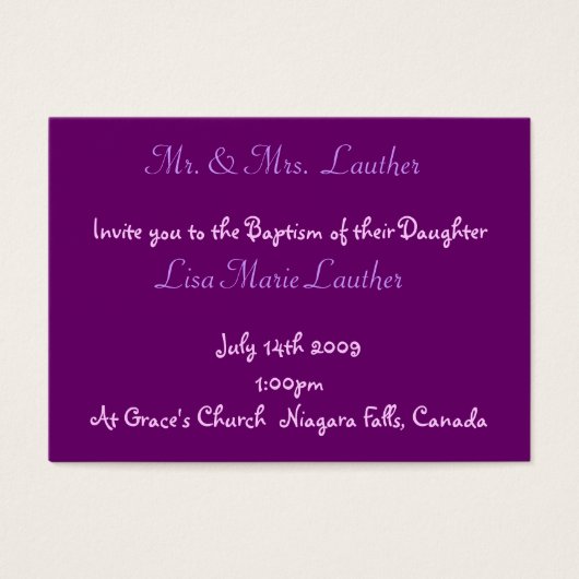 Angel Baby Baptism (Front)