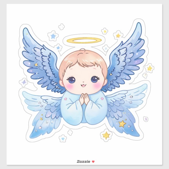 Angel Baby Boy Sticker (Sheet)