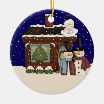 Angel Baby Christmas Ceramic Ornament by freespiritdesigns at Zazzle