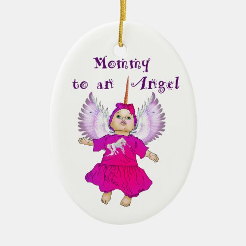 Angel Baby Fairy Unicorn wings winged Magic Girl Ceramic Ornament