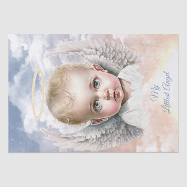 Angel Baby "My Littlest Angel"  Personalize Tissue Paper (Front)