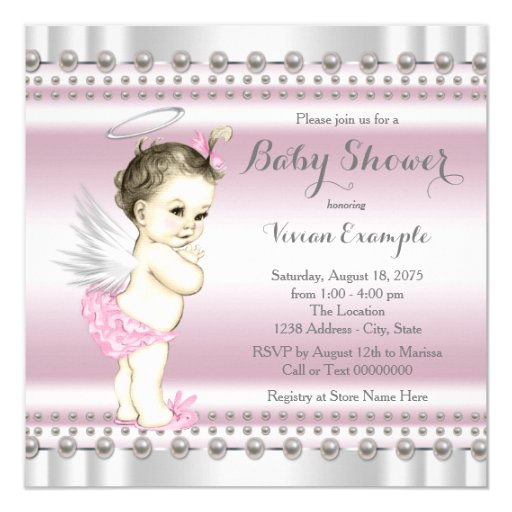 Angel Baby Shower Invitations 1