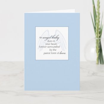 Angel Baby Wings Blue Sympathy Card by sandrarosecreations at Zazzle