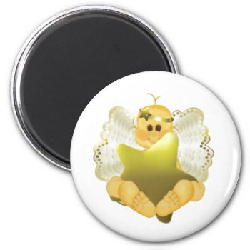 Angel Baby With Gold Star Magnet by new_baby at Zazzle