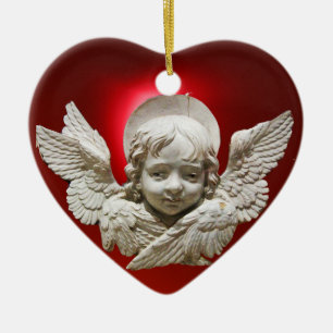 ANGEL / Baby's First Christmas Photo Template,red Ceramic Ornament