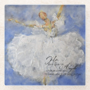 Angel ballerina glass coaster