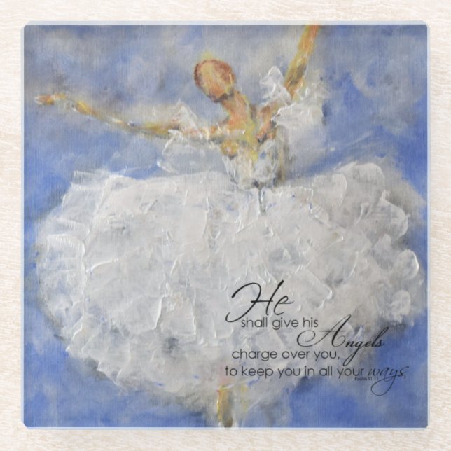 Angel ballerina glass coaster (Front)