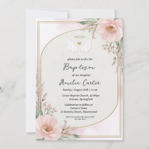 angel baptism invitations