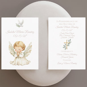 Angel baptism praying child remembrance card