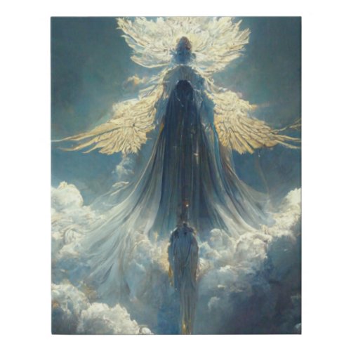 Angel Being in the Heavens Above Faux Canvas Print