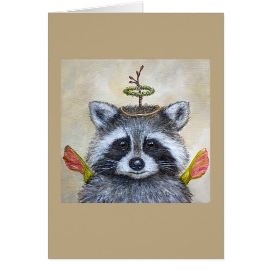 Angel Benny the raccoon card (Front)