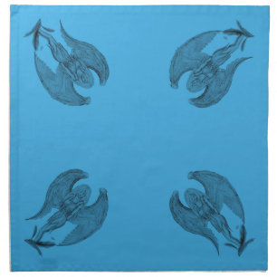 Angel Black and blue design Cloth Napkin