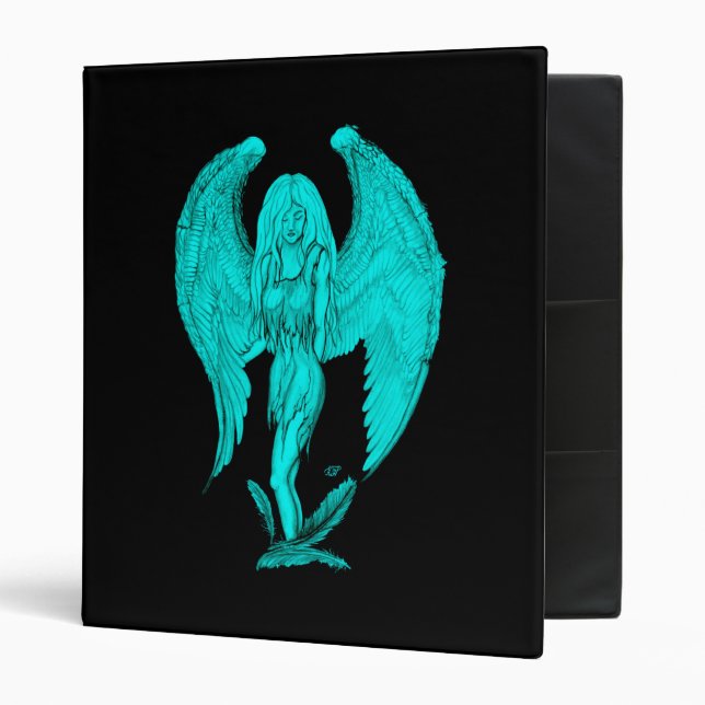 Angel , Black and Green design Binder (Front/Inside)