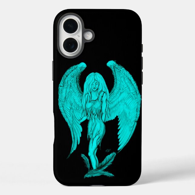 Angel , Black and Green design Case-Mate iPhone Case (Back)