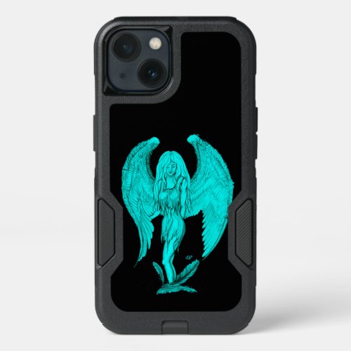 Angel  Black and Green design iPhone 13 Case