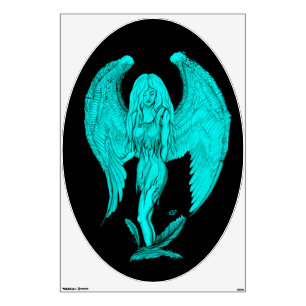 Angel , Black and Green design Wall Sticker