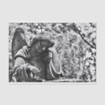 Angel black and white cemetery