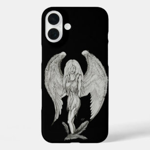 Angel - Black and White Design iPhone 16 Plus Case