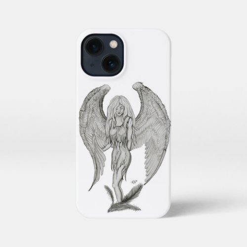 Angel _ Black and White Design iPhone 13 Mini Case