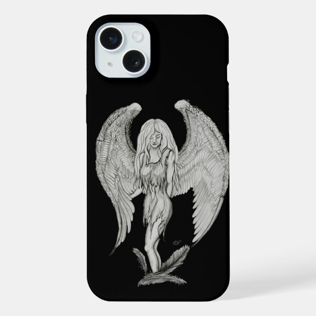 Angel - Black and White Design iPhone Case (Back)