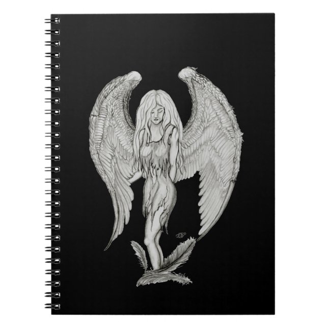 Angel black and white design notebook (Front)