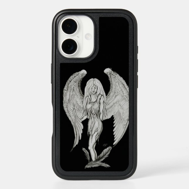 Angel - Black and White Design Otterbox iPhone Case (Back)