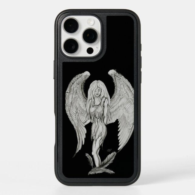 Angel - Black and White Design Otterbox iPhone Case (Back)