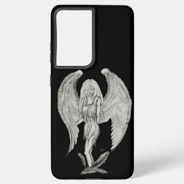 Angel - Black and White Design Samsung Galaxy Case (Back)