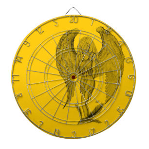 Angel - black and yellow design dart board