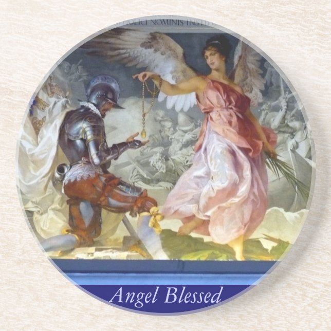 Angel Blessed Drink Coaster (Front)