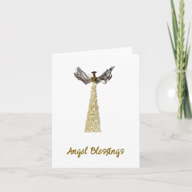 Angel Blessings Folded Holiday Card (Front)