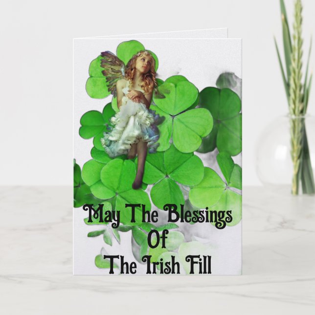 Angel Blessings Of The Irish Greeting Card (Front)