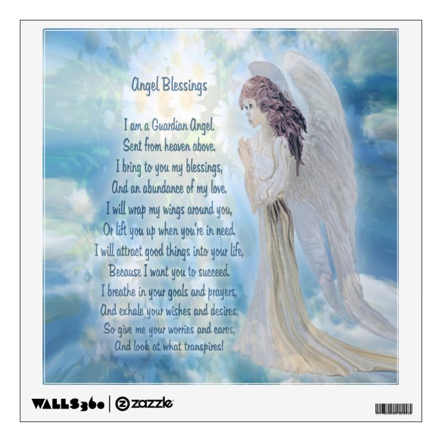 Angel Blessings Poem Wall Sticker (Front)