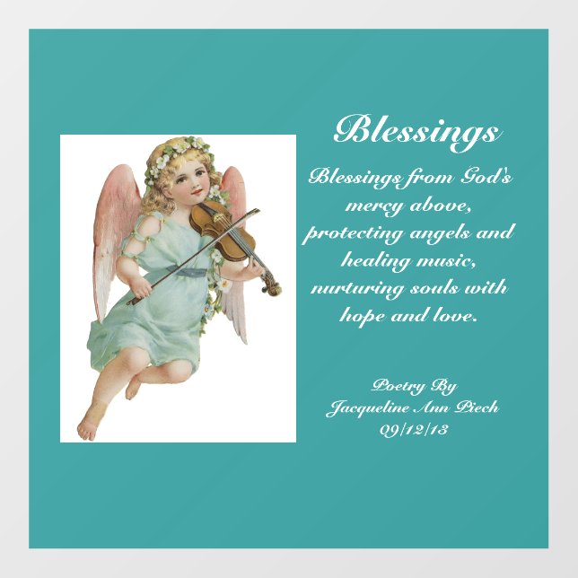 Angel Blessings Poetry Wall Decal (Front)