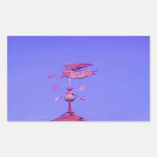 Angel BLOWING HORN WEATHER VANE Rectangular Sticker