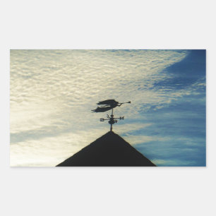 Angel BLOWING HORN WEATHER VANE Rectangular Sticker