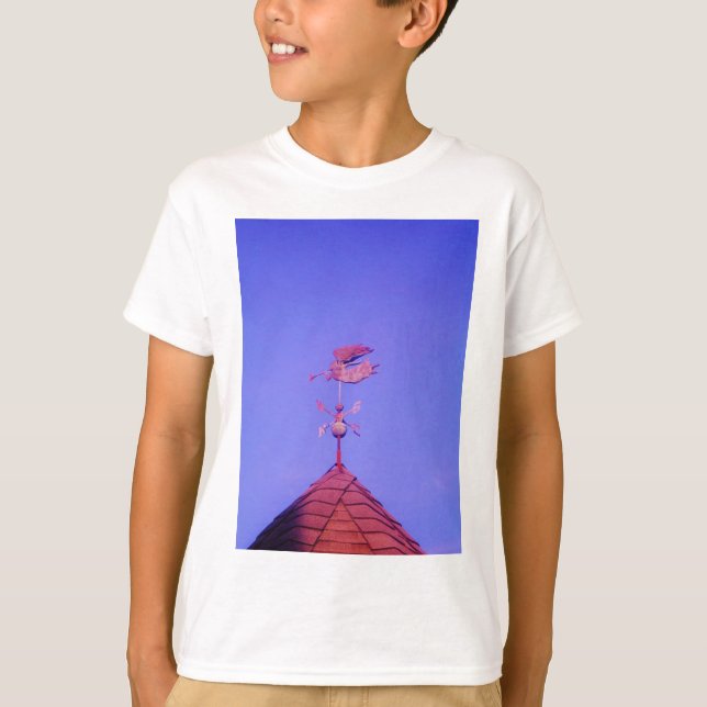 Angel BLOWING HORN WEATHER VANE T-Shirt (Front)